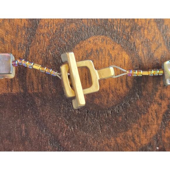 Handmade Fly Free Bird Necklace Abalone Shell Beads + Rhinestones - Picture 8 of 9